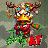 Reindeer Jolly Af Funny Sarcastic Grumpy Duck Christmas Legacy Tie Dye Trucker Hat