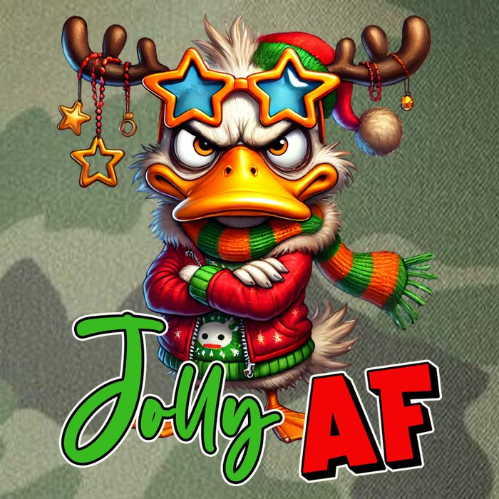 Reindeer Jolly Af Funny Sarcastic Grumpy Duck Christmas Legacy Tie Dye Trucker Hat