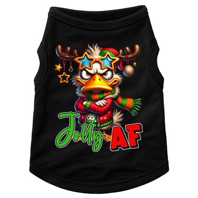 Reindeer Jolly Af Funny Sarcastic Grumpy Duck Christmas Doggie Tank
