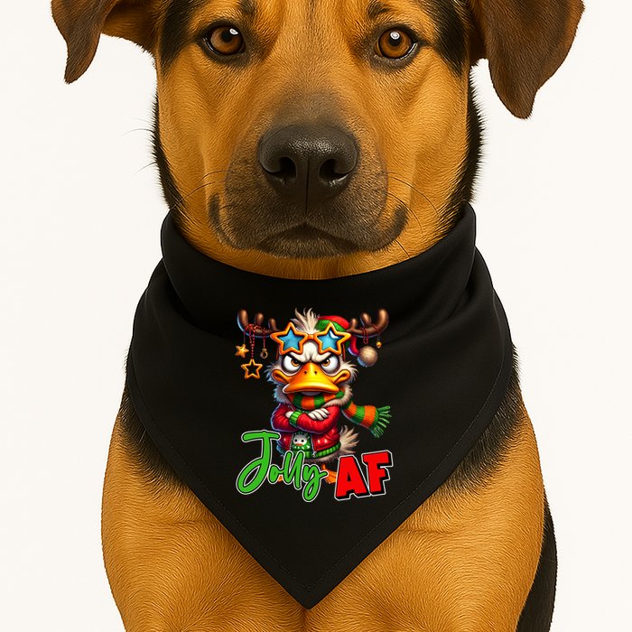 Reindeer Jolly Af Funny Sarcastic Grumpy Duck Christmas USA-Made Doggie Bandana