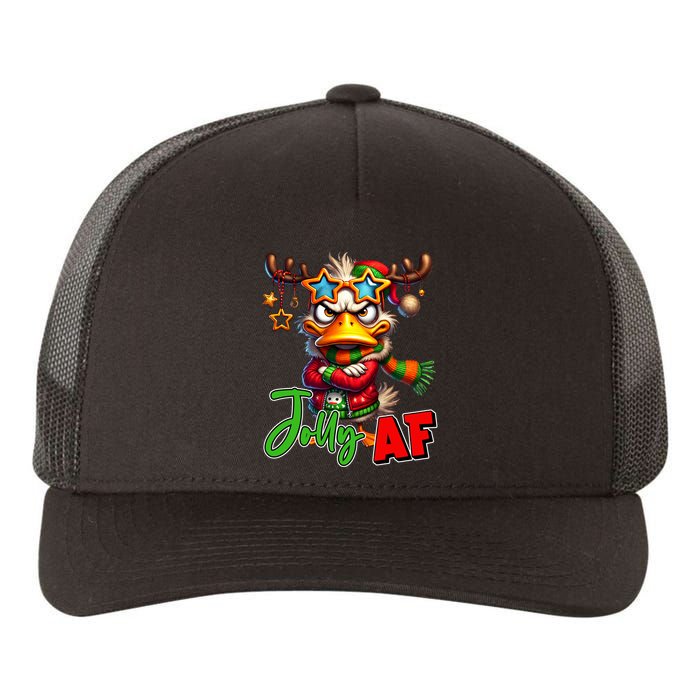 Reindeer Jolly Af Funny Sarcastic Grumpy Duck Christmas Yupoong Adult 5-Panel Trucker Hat