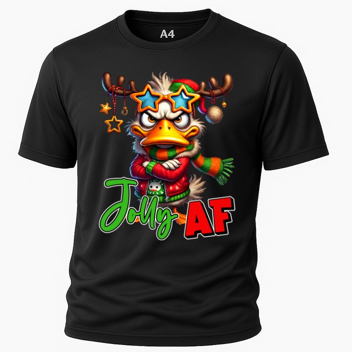 Reindeer Jolly Af Funny Sarcastic Grumpy Duck Christmas Performance Shirt