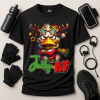 Reindeer Jolly Af Funny Sarcastic Grumpy Duck Christmas Performance Shirt