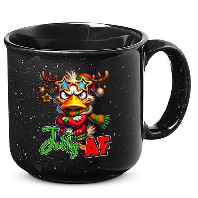 Reindeer Jolly Af Funny Sarcastic Grumpy Duck Christmas 15oz Campfire Ceramic Mug