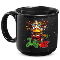 Reindeer Jolly Af Funny Sarcastic Grumpy Duck Christmas 15oz Campfire Ceramic Mug