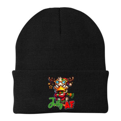 Reindeer Jolly Af Funny Sarcastic Grumpy Duck Christmas Beanie