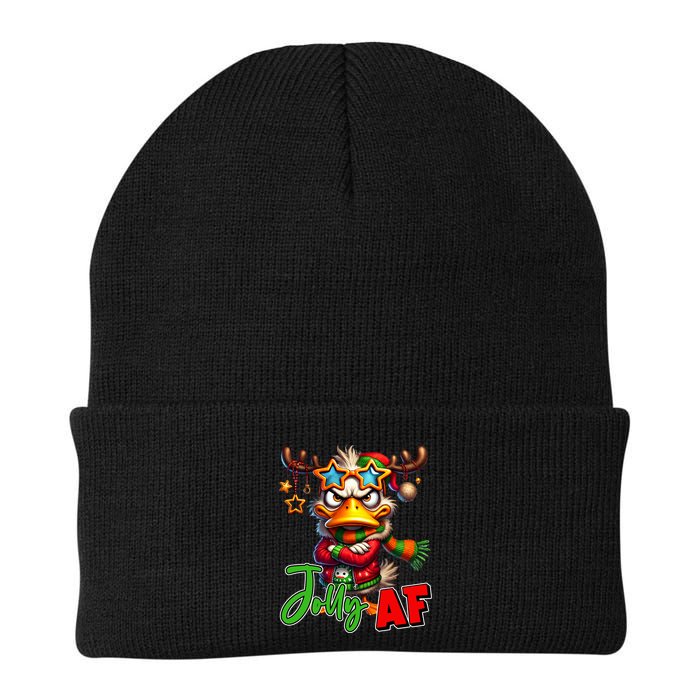 Reindeer Jolly Af Funny Sarcastic Grumpy Duck Christmas Beanie