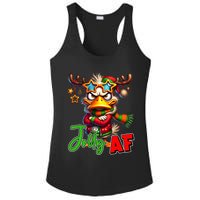 Reindeer Jolly Af Funny Sarcastic Grumpy Duck Christmas Ladies PosiCharge Competitor Racerback Tank
