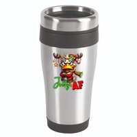 Reindeer Jolly Af Funny Sarcastic Grumpy Duck Christmas 16oz Travel Tumbler
