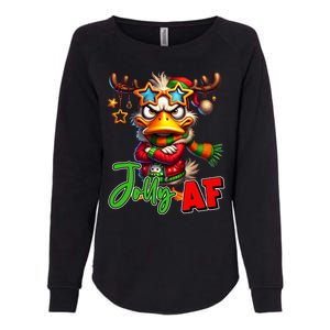 Reindeer Jolly Af Funny Sarcastic Grumpy Duck Christmas Womens California Wash Sweatshirt