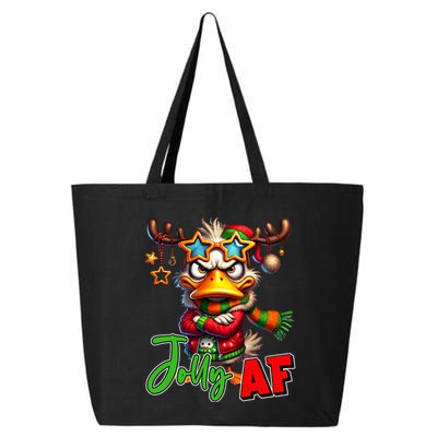 Reindeer Jolly Af Funny Sarcastic Grumpy Duck Christmas 25L Jumbo Tote