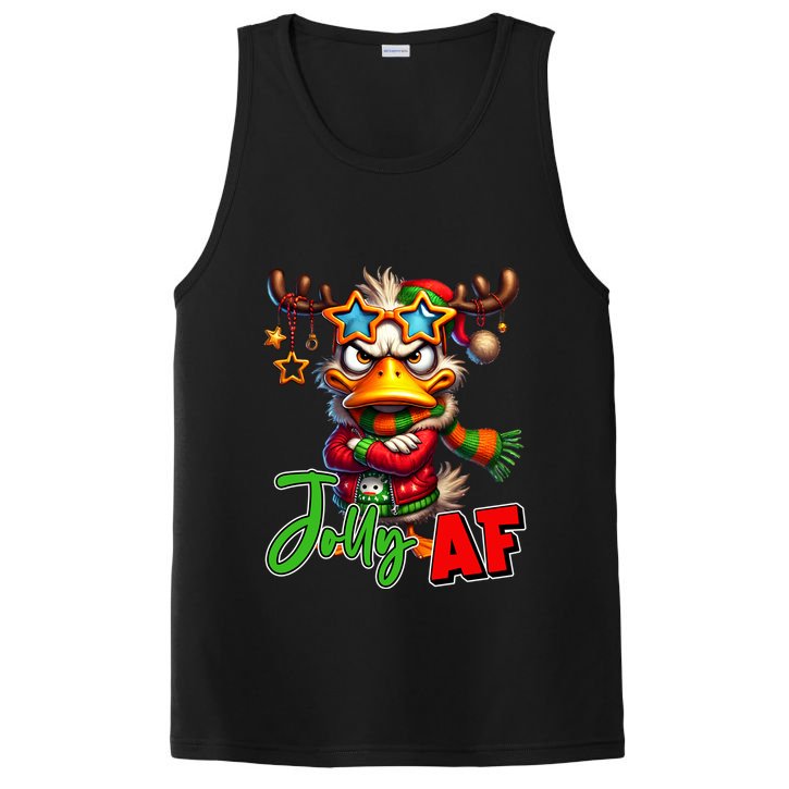 Reindeer Jolly Af Funny Sarcastic Grumpy Duck Christmas PosiCharge Competitor Tank