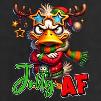 Reindeer Jolly Af Funny Sarcastic Grumpy Duck Christmas Trucker Hat