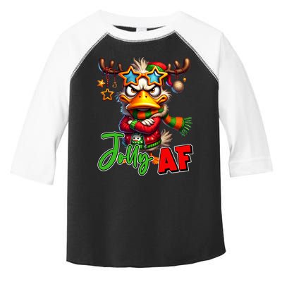 Reindeer Jolly Af Funny Sarcastic Grumpy Duck Christmas Toddler Fine Jersey T-Shirt