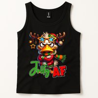 Reindeer Jolly Af Funny Sarcastic Grumpy Duck Christmas Tank Top