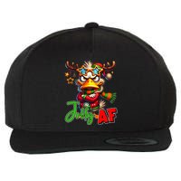 Reindeer Jolly Af Funny Sarcastic Grumpy Duck Christmas Wool Snapback Cap