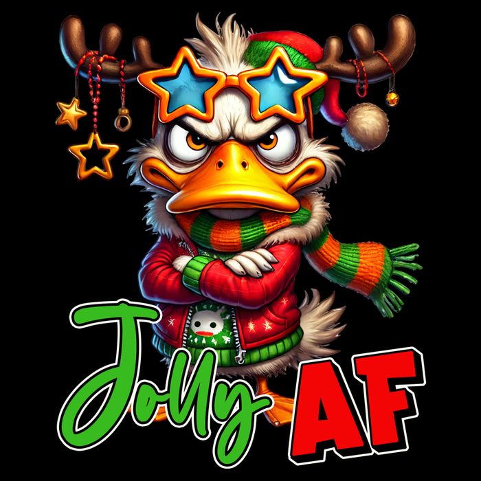 Reindeer Jolly Af Funny Sarcastic Grumpy Duck Christmas Wool Snapback Cap