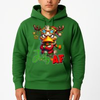 Reindeer Jolly Af Funny Sarcastic Grumpy Duck Christmas Hoodie