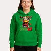 Reindeer Jolly Af Funny Sarcastic Grumpy Duck Christmas Hoodie