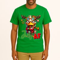 Reindeer Jolly Af Funny Sarcastic Grumpy Duck Christmas Tall T-Shirt