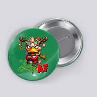 Reindeer Jolly Af Funny Sarcastic Grumpy Duck Christmas Button