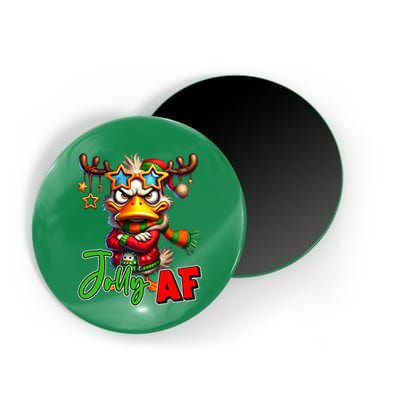 Reindeer Jolly Af Funny Sarcastic Grumpy Duck Christmas Magnet