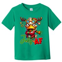 Reindeer Jolly Af Funny Sarcastic Grumpy Duck Christmas Toddler T-Shirt