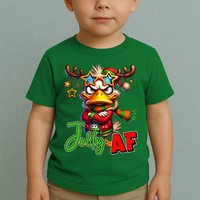 Reindeer Jolly Af Funny Sarcastic Grumpy Duck Christmas Toddler T-Shirt