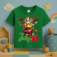 Reindeer Jolly Af Funny Sarcastic Grumpy Duck Christmas Toddler T-Shirt