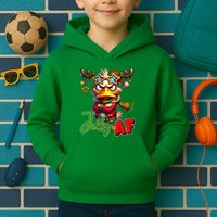 Reindeer Jolly Af Funny Sarcastic Grumpy Duck Christmas Kids Hoodie