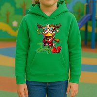Reindeer Jolly Af Funny Sarcastic Grumpy Duck Christmas Kids Hoodie