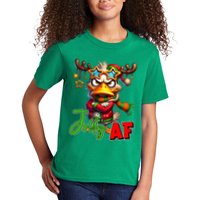 Reindeer Jolly Af Funny Sarcastic Grumpy Duck Christmas Kids T-Shirt