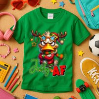 Reindeer Jolly Af Funny Sarcastic Grumpy Duck Christmas Kids T-Shirt