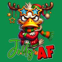 Reindeer Jolly Af Funny Sarcastic Grumpy Duck Christmas Kids T-Shirt