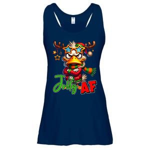 Reindeer Jolly Af Funny Sarcastic Grumpy Duck Christmas Ladies Essential Flowy Tank