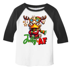 Reindeer Jolly Af Funny Sarcastic Grumpy Duck Christmas Toddler Fine Jersey T-Shirt