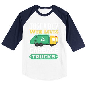 Recycling Just A Who Loves Garbage Trucks Gift Baseball Sleeve Shirt