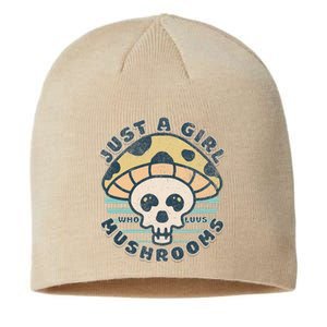 Retro Just A Girl Who Loves Mushrooms Mycology Medicinal Sustainable Beanie