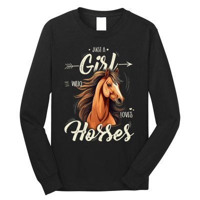 Riding Just A Girl Who Loves Horses Long Sleeve Shirt