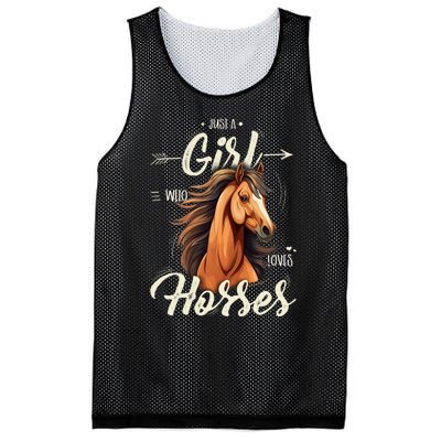 Riding Just A Girl Who Loves Horses Mesh Reversible Basketball Jersey Tank