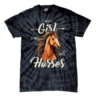 Riding Just A Girl Who Loves Horses Tie-Dye T-Shirt