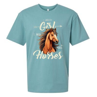 Riding Just A Girl Who Loves Horses Sueded Cloud Jersey T-Shirt