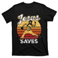 Retro Jesus A Saves Baseball Pitcher Fan Christian T-Shirt