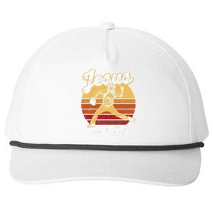 Retro Jesus A Saves Baseball Pitcher Fan Christian Snapback Five-Panel Rope Hat