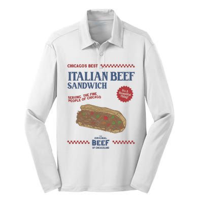 Retro Jeremy Allen White Italian Beef Sandwich Silk Touch Performance Long Sleeve Polo