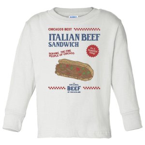 Retro Jeremy Allen White Italian Beef Sandwich Toddler Long Sleeve Shirt