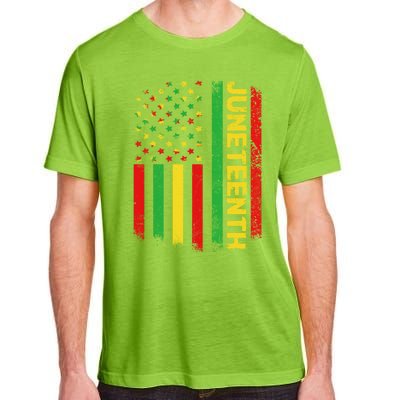 Retro Juneteenth American Flag June 19 1865 African American Meaningful Gift Adult ChromaSoft Performance T-Shirt