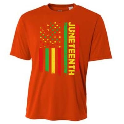 Retro Juneteenth American Flag June 19 1865 African American Meaningful Gift Cooling Performance Crew T-Shirt