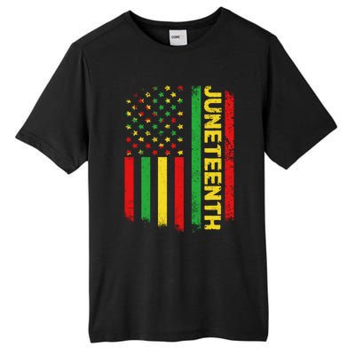 Retro Juneteenth American Flag June 19 1865 African American Meaningful Gift Tall Fusion ChromaSoft Performance T-Shirt