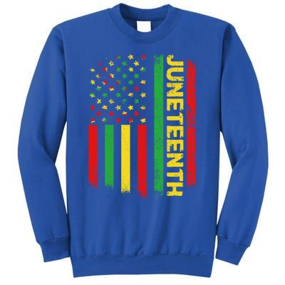 Retro Juneteenth American Flag June 19 1865 African American Meaningful Gift Sweatshirt